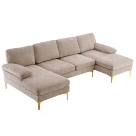 U-Shaped 4-Seat Indoor Modular Sofa Camel