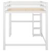 Full Size Loft Bed with Built-in Desk and Shelves,White