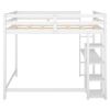 Full Size Loft Bed with Built-in Desk and Shelves,White