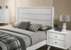 Contemporary White Color 1pc Nightstand Bedroom Furniture Solid wood Wave Texture 2-Drawers Bedside Table Bronze Round Knobs