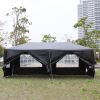 10'x20' Outdoor Party Tent with 6 Removable Sidewalls, Waterproof Canopy Patio Wedding Gazebo, Black