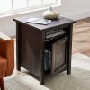 Modern Farmhouse USB Side Table, Black Finish