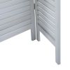 Sycamore wood 8 Panel Screen Folding Louvered Room Divider - Old white