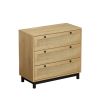 30.31"3-Drawers Storage Cabinet Rope Woven Drawer,for Bedroom,Living Room,Dining Room,Hallways