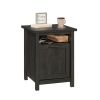 Modern Farmhouse USB Side Table, Black Finish