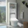 Space-Saving Rack Shelf Bathroom Organizer Over The Toilet Storage Cabinet with Adjustable Shelves