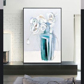 Hand Painted Oil Painting Minimalism Abstract Floral Oil On Canvas Large Original Floral Scenery Acrylic Modern Painting Wall Art Living Room Decor (size: 90X120cm)