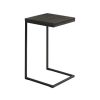 C-Shape Metal End Table, Espresso/Black Finish