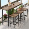 Modern Design Kitchen Dining Table, Pub Table, Long Dining Table Set with 3 Stools, Easy Assembly