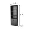 Traditional 5 Shelf Bookcase with Doors