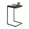 C-Shape Metal End Table, Espresso/Black Finish