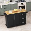 Kitchen Island Cart with 2 Door Cabinet and Three Drawers,43.31 Inch Width with Spice Rack,Towel Rack